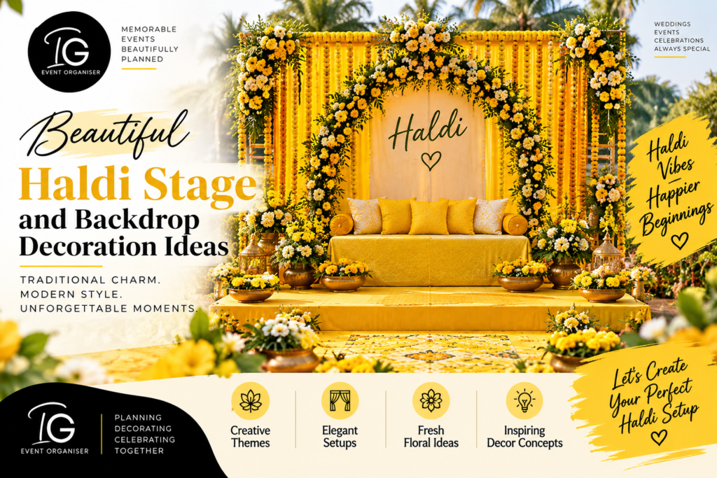 Best Beautiful haldi stage decoration